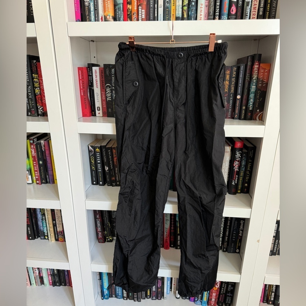 Bohme black cargo athletic pull on retro vintage y2k 90s trousers pants